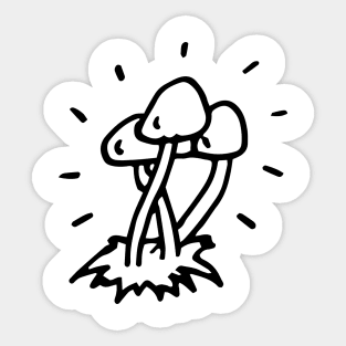 Three Doodle Forest Mushrooms Sticker